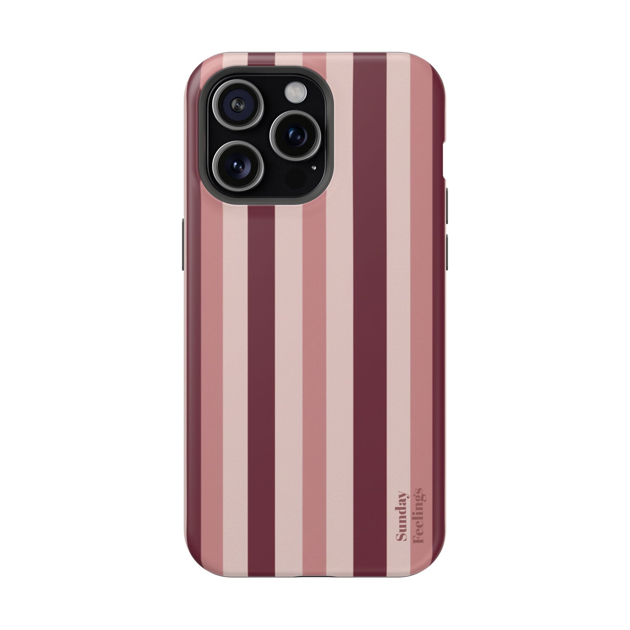 Burgundy Stripe Phone Case | Magnetic Impact-Resistant Case