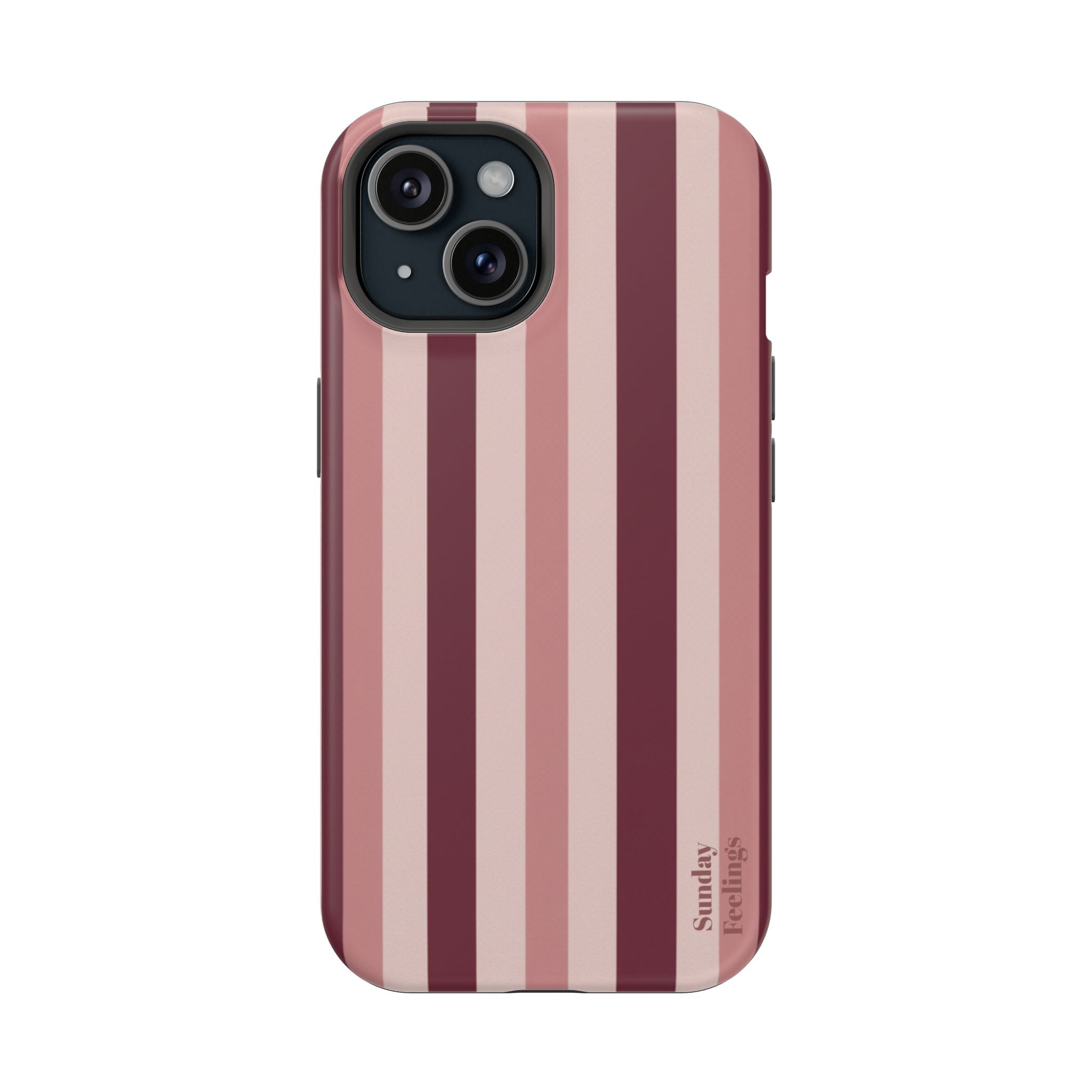 Burgundy Stripe Phone Case | Magnetic Impact-Resistant Case