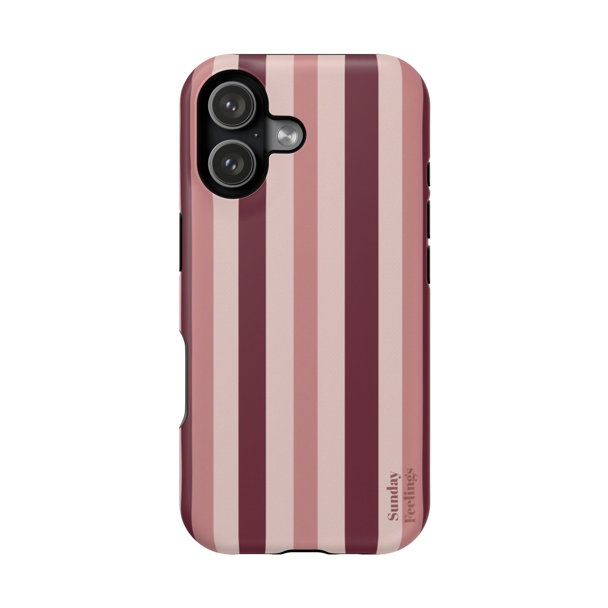 Burgundy Stripe Phone Case | Magnetic Impact-Resistant Case